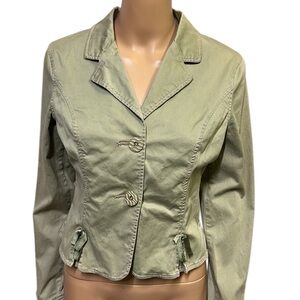 Plugg Bow Accent 2 Button Blazer Casual Jacket Cotton Blend Juniors Size Medium